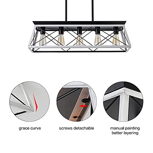 5 Light Pendant Lights Fixture (White)