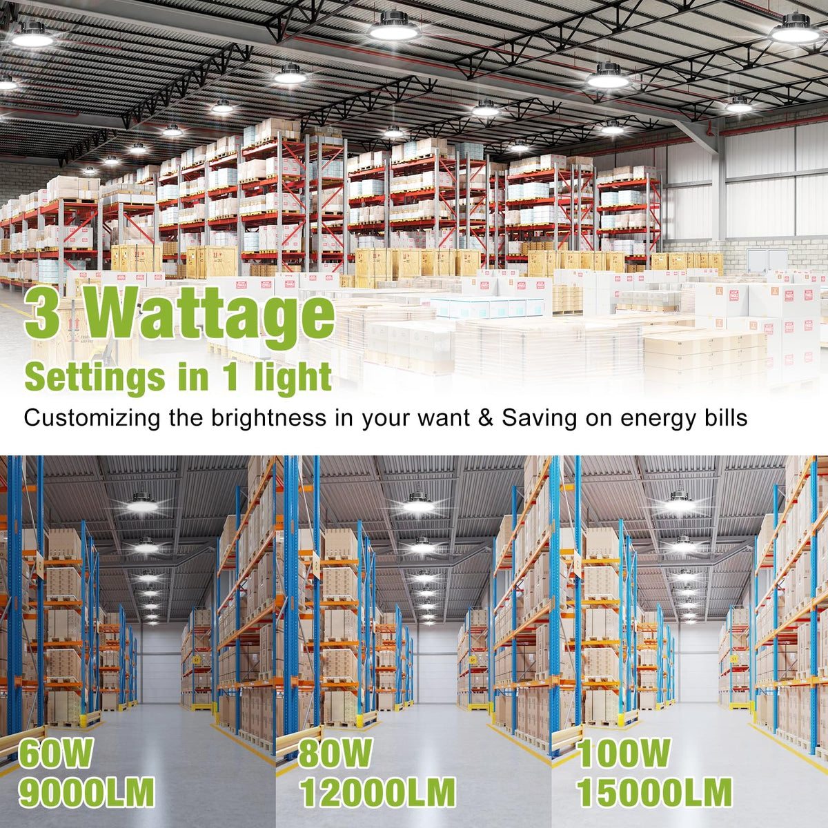 100W Super Bright UFO LED Shop Lights (100-18PACK)