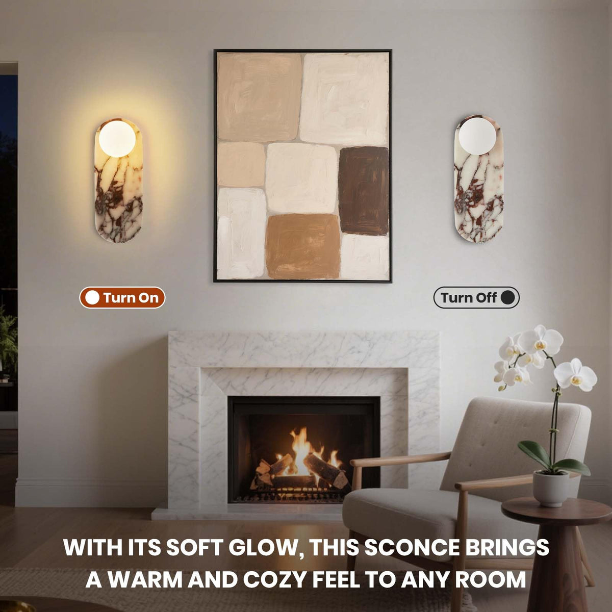 Natural Alabaster Wall Sconce (Natural White / 1 Pack)