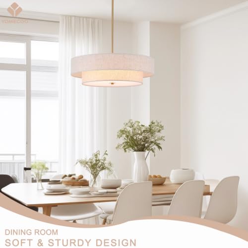 Modern Linen Drum Chandelier
