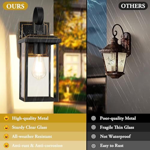 2 Pack 15” Outdoor Wall Lights (Bronze / 15")