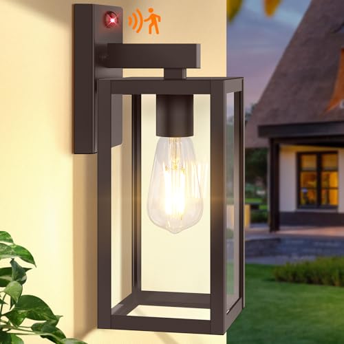 13" Upgraded Motion Sensor Outdoor Wall Light Fixture (Brown / 13in)