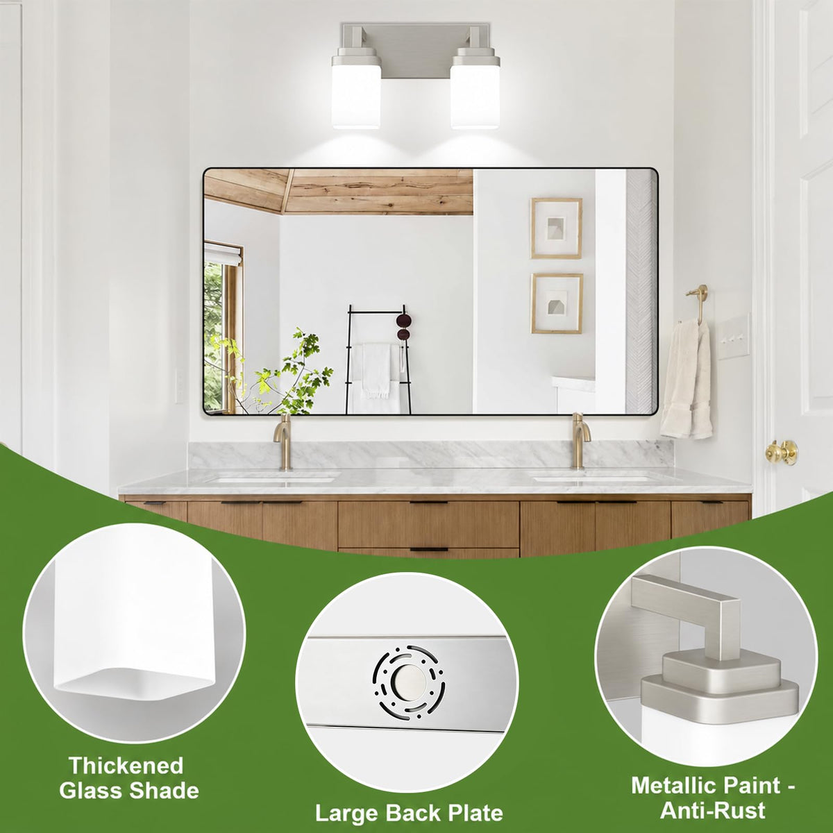 Brushed Nickel Bathroom Light Fixtures (Nickel / 2-Light)