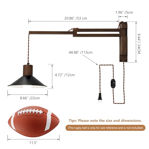 Plug in Wall Lamp (Black Wood)