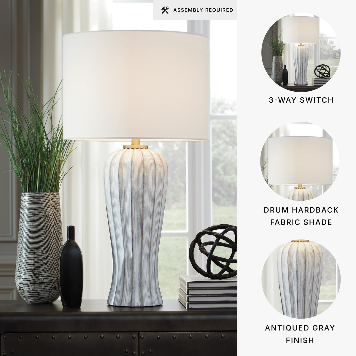 Lanwell Table Lamp (Antique Gray / Table Lamp)