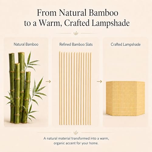 Natural Bamboo Square Lamp Shades Set of 2 (Natural Bamboo - Square)