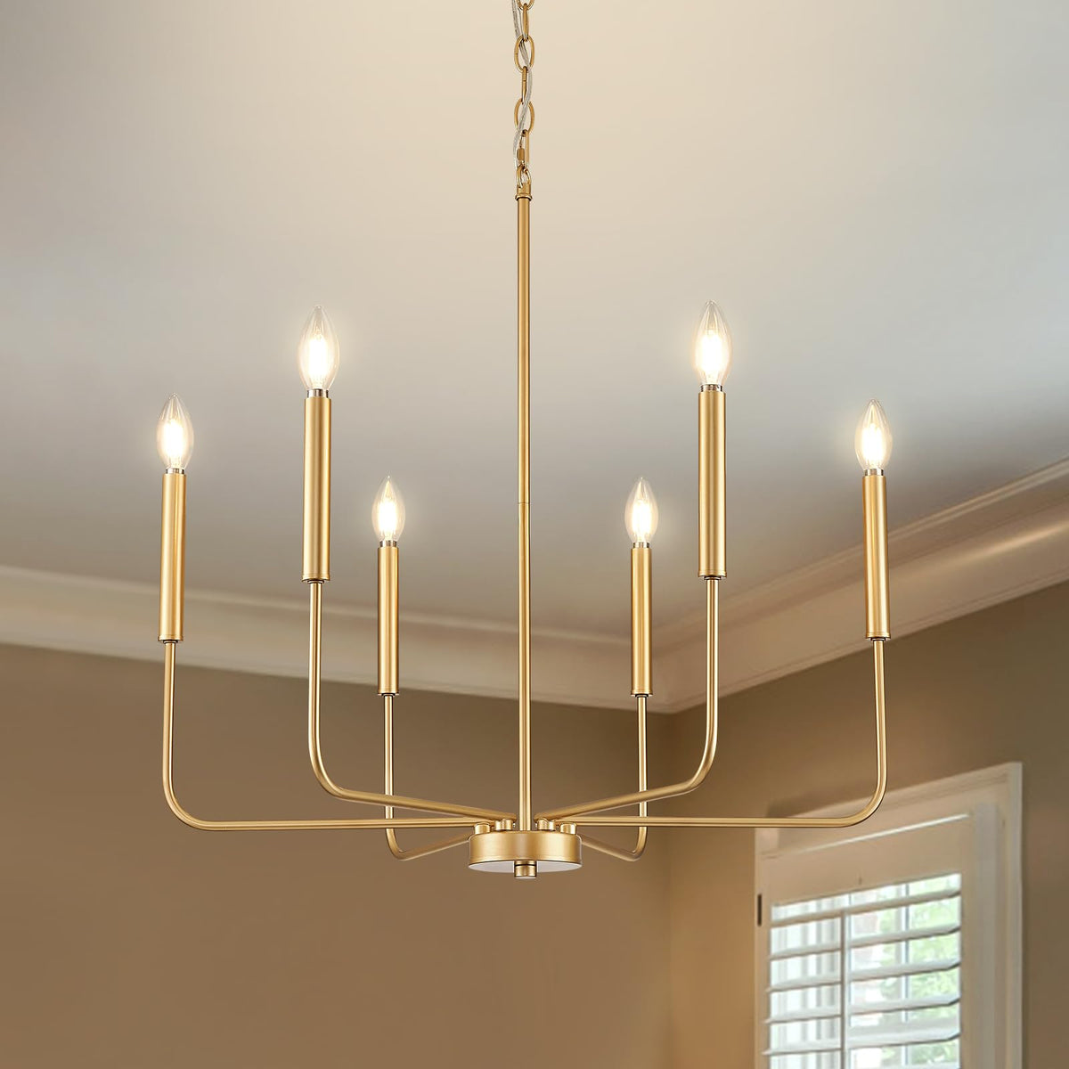 Modern Gold Chandelier for Dining Room (Gold / 6 Candle Lights)