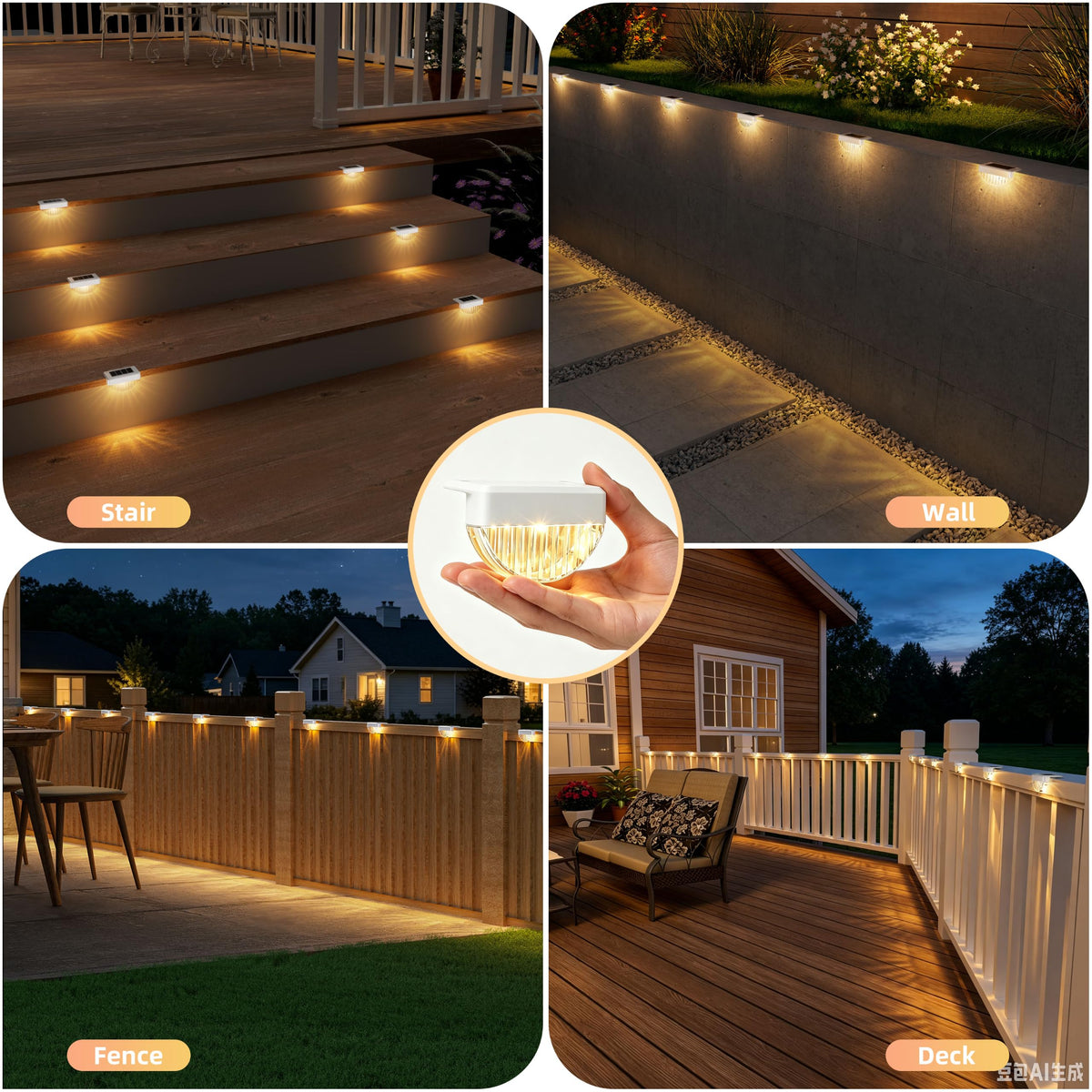 16 Pack Solar Deck Lights Outdoor (White / 16 Pack)