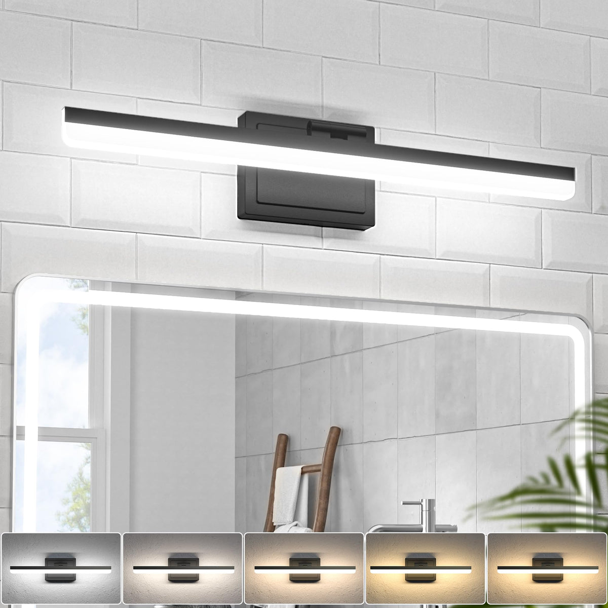 Modern Bathroom Vanity Light 24 inch (Black / 24 inch)