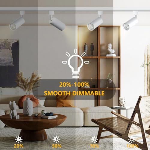 GU10 LED Track Lighting Kit H Type Plug in Dimmable White Spotlights (White 3CCT / 12 Head Big Kit)