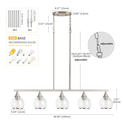 Island Light for Kitchen (Brushed Nickel / 5-Light)