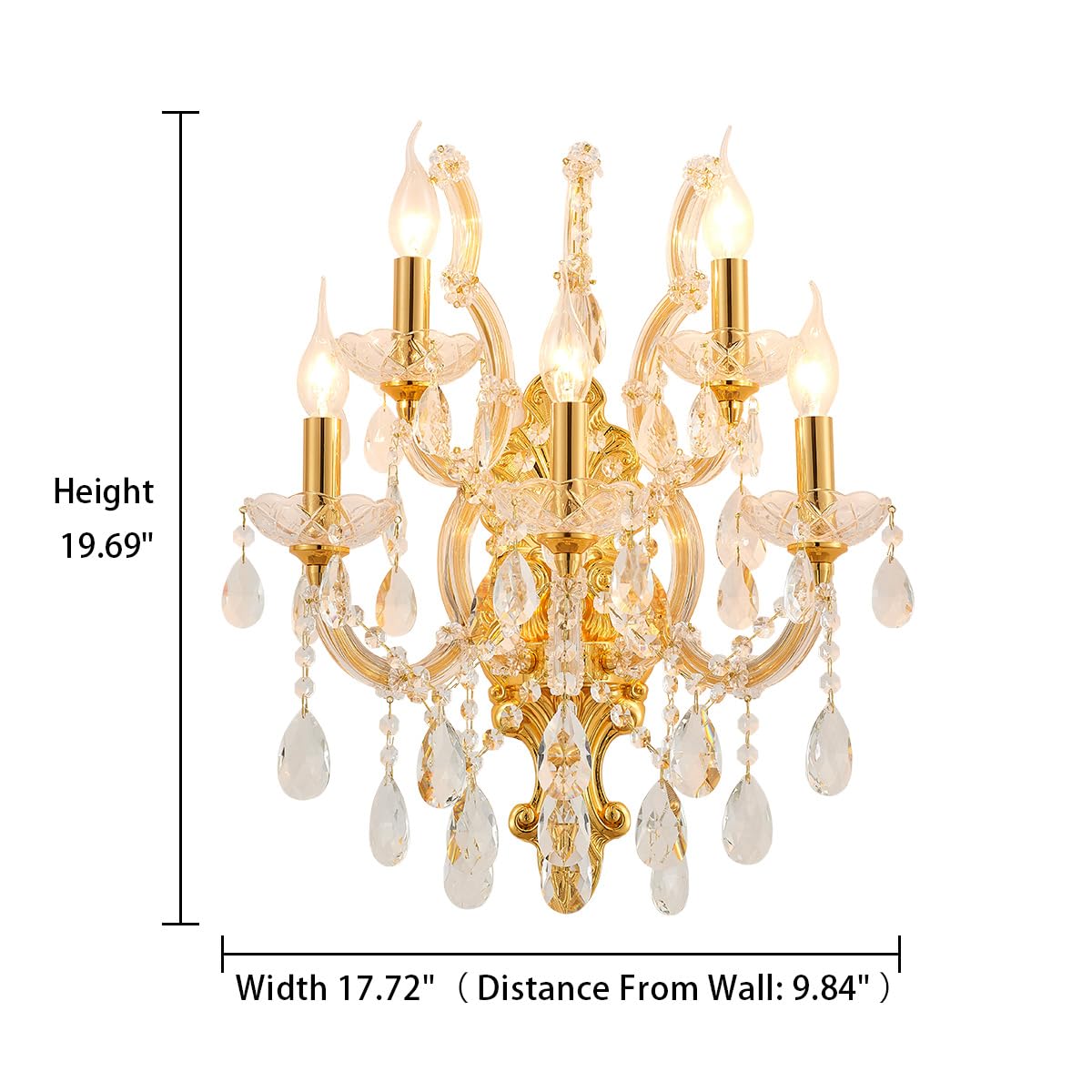 Large Modern Crystal Wall Lights (YL6035G-5)