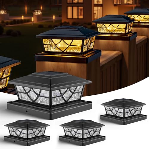 Solar Post Cap Lights 4x4 5x5 6x6 (Black)