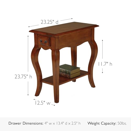 Wave End Table (Brown Cherry)