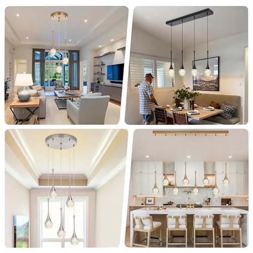 3 Pack Modern Crystal Chandelier (Gold / Pendant 3-Light)