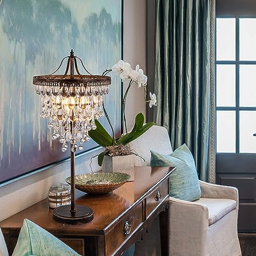 3 Lights Crystal Table Lamp for Living Room