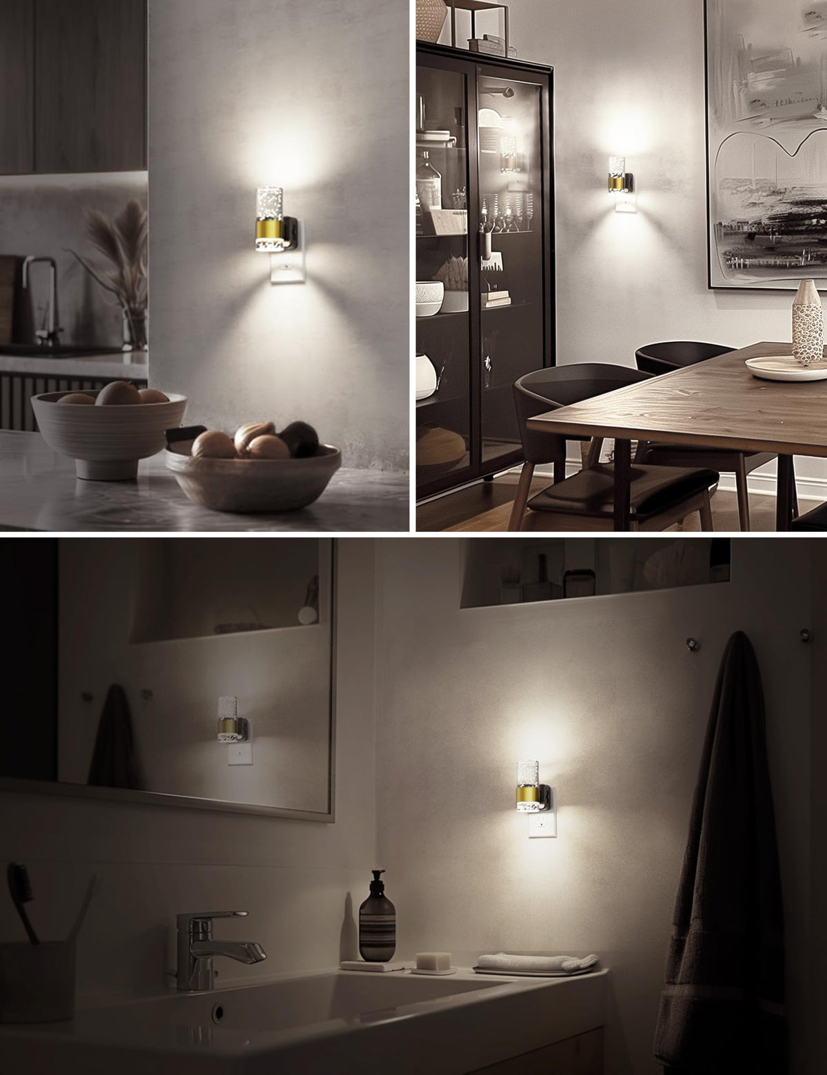 Night Light Decorative Night Lights Plug into Wall (Gold Ring-5000K / 1 Pack)