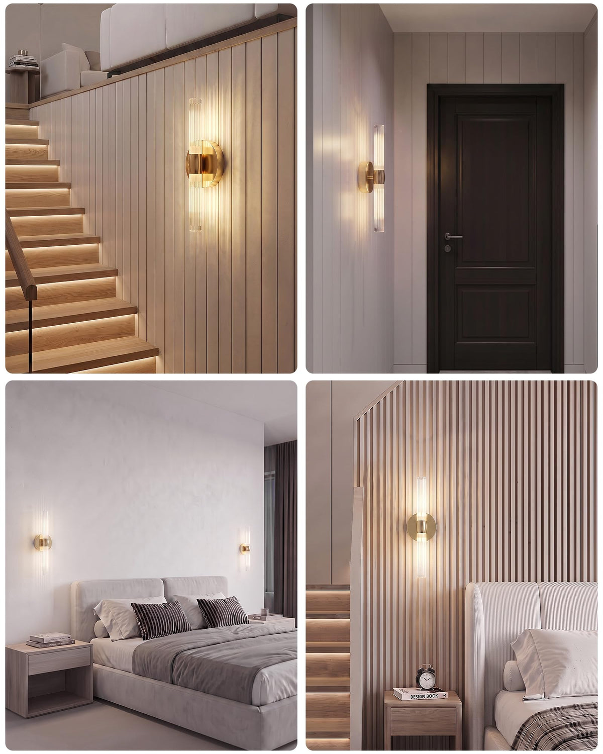 Hardwired Wall Sconces Set of 2 (Gold)