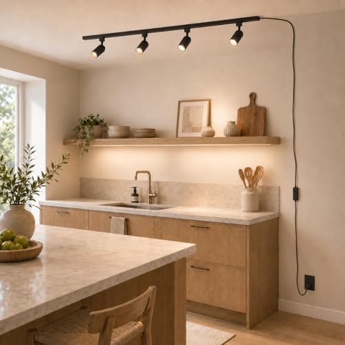 Plug in Track Lighting with Power Cord (Black)
