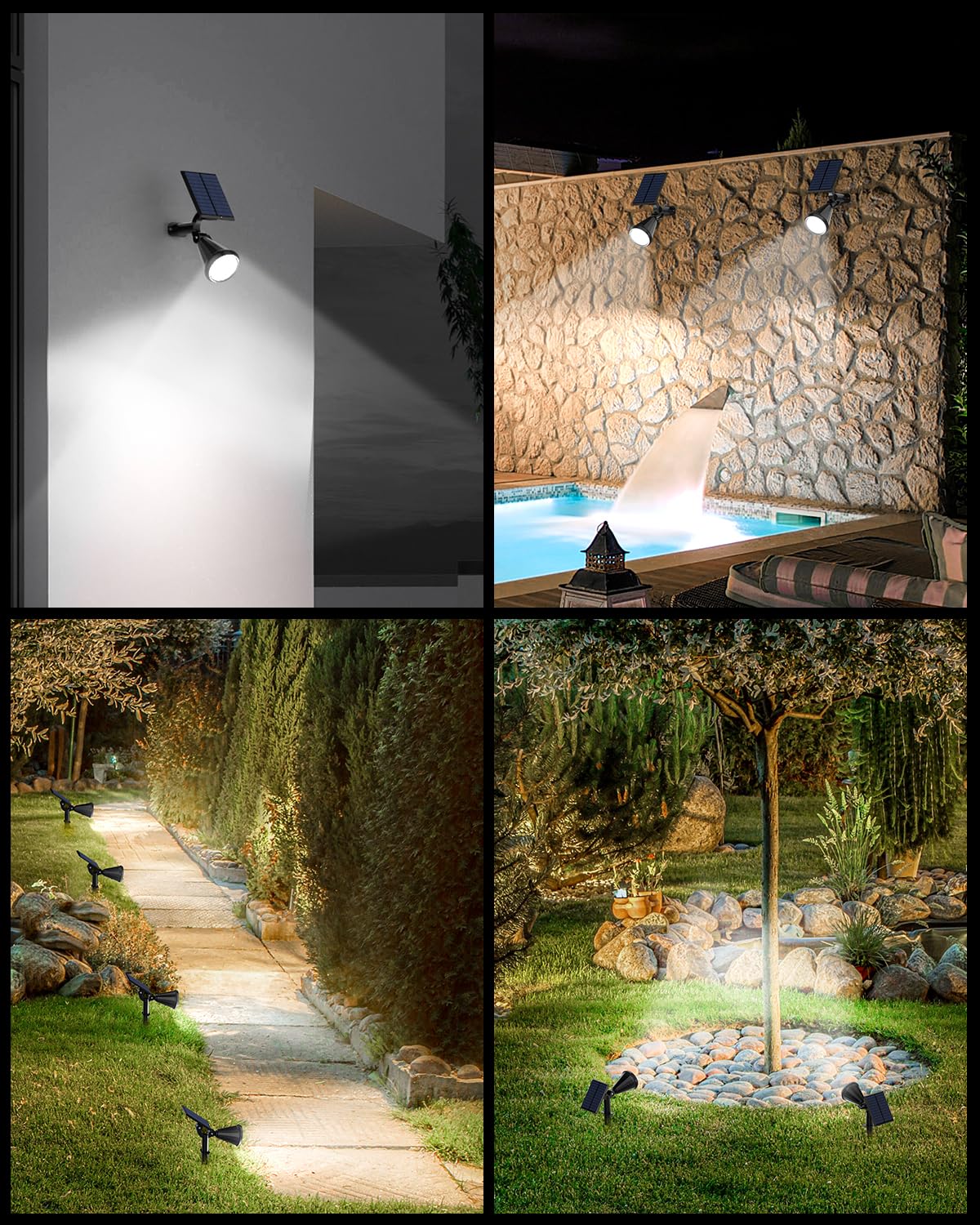 Solar Spot Lights Outdoor (Cool White / 8 pack)