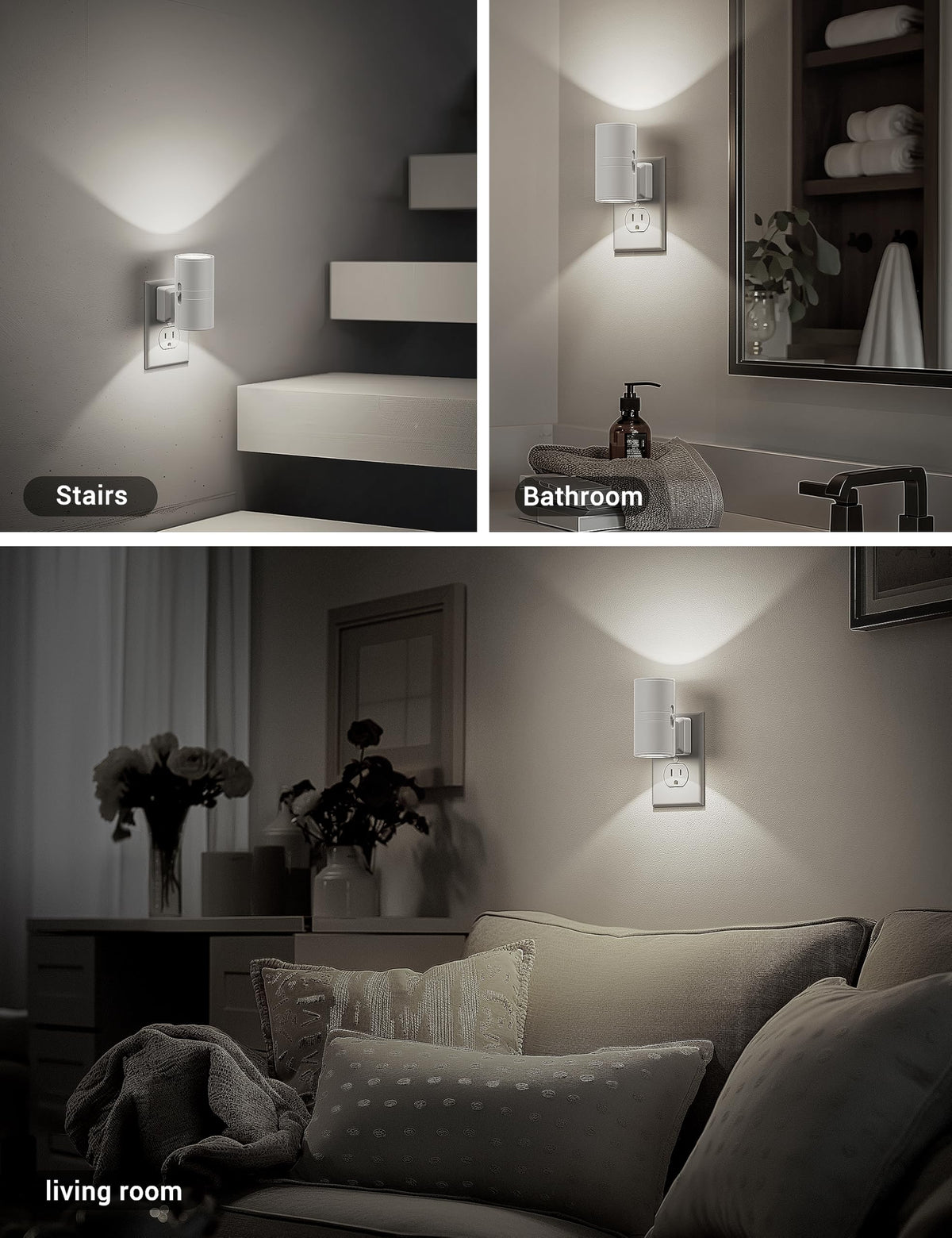 Night Lights Plug into Wall (White)