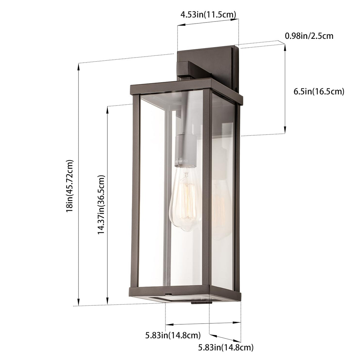 18" Outdoor Wall Sconce (Oil-Rubbed Bronze / 18-inch)