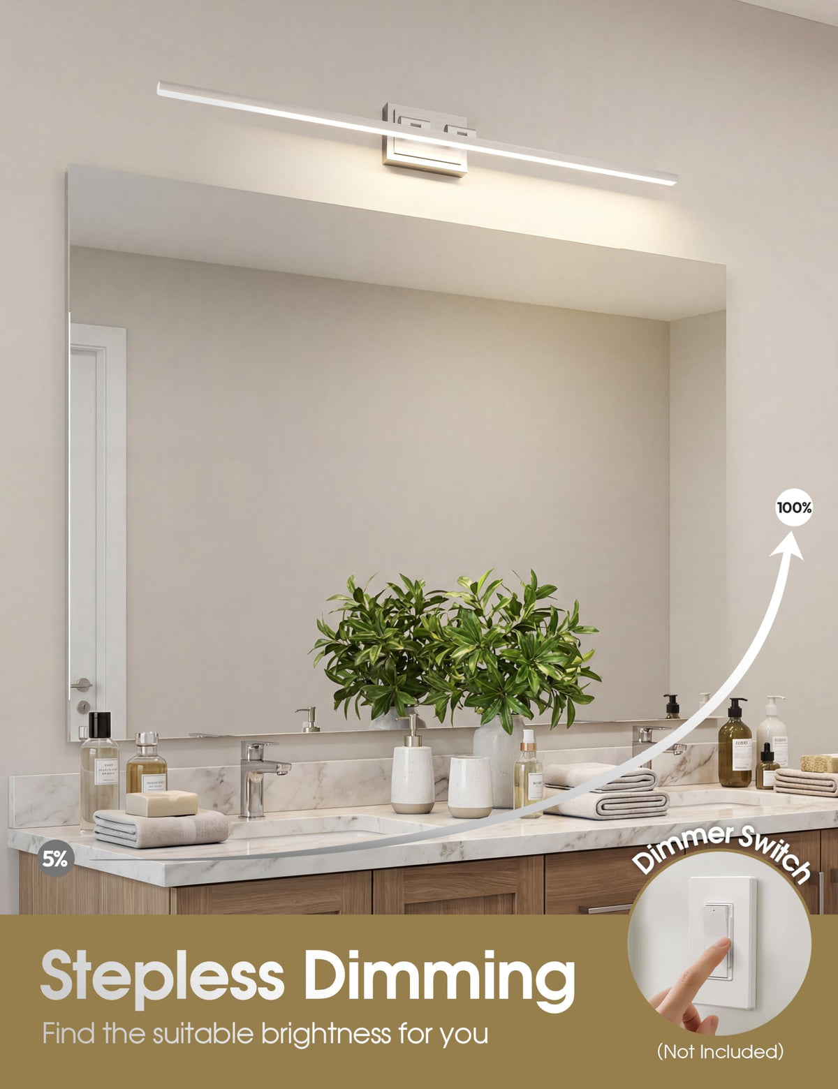 Modern Bathroom Vanity Light 39.4 inch (Brushed Nickel / 39.4 inch)