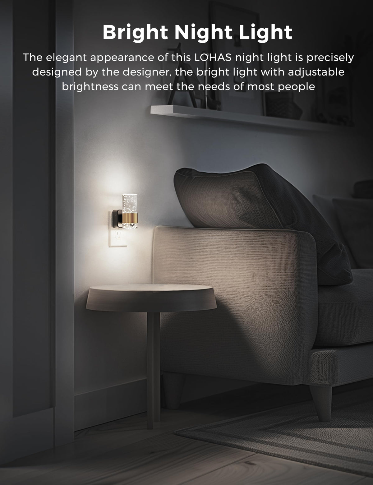 Night Light Decorative Night Lights Plug into Wall (Gold Ring-5000K / 1 Pack)