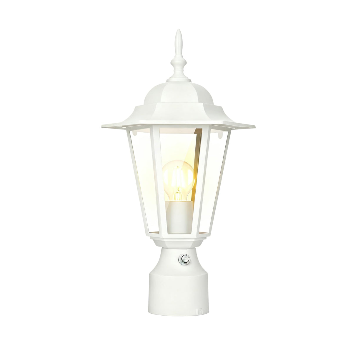 15"H Dusk to Dawn Outdoor Post Light (White / 1 Pack)