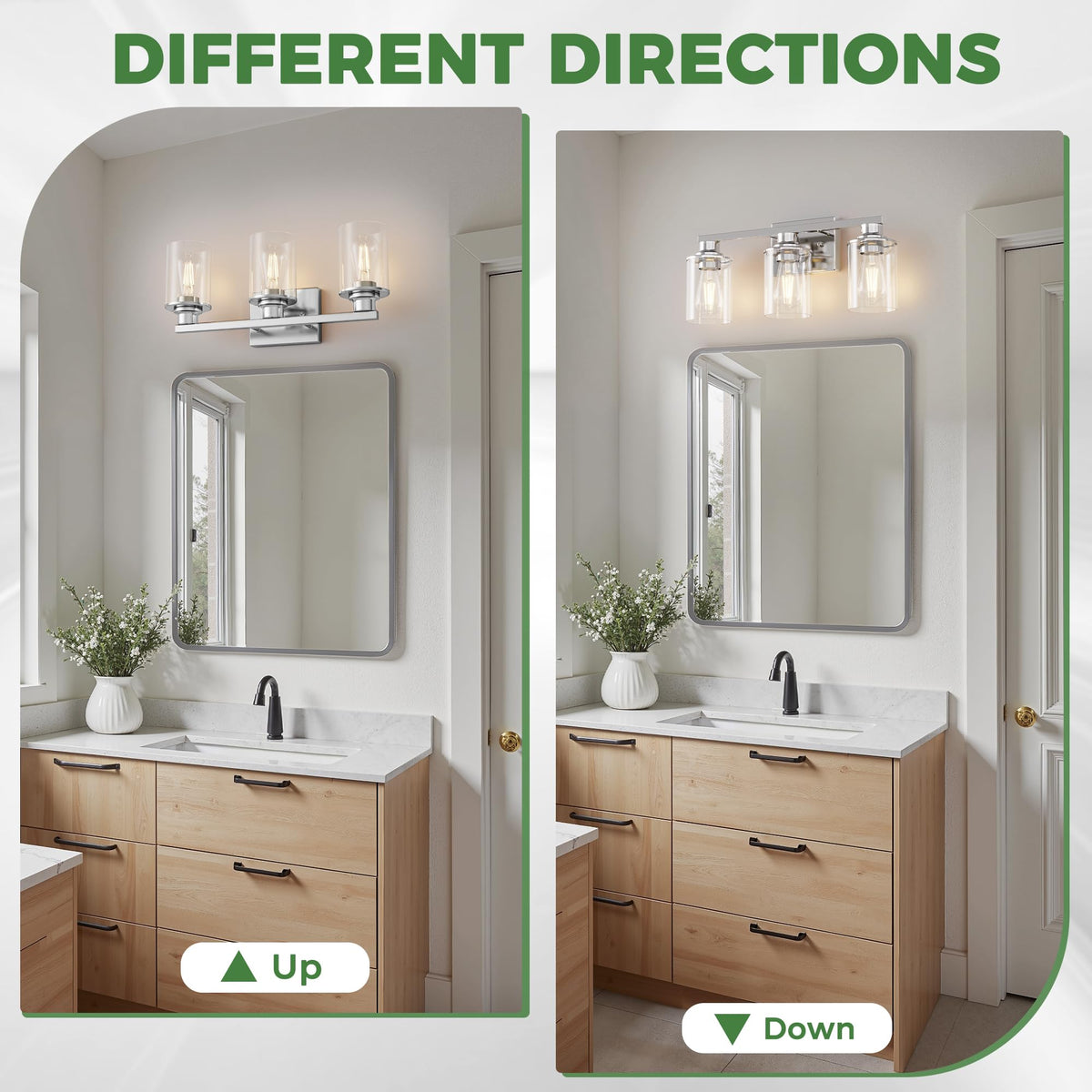 Bathroom Vanity Light Fixture Over Mirror Chrome Modern 3 (Chrome / 3-Light (17inch))