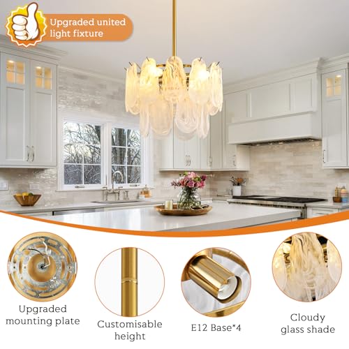 Modern Gold Cloud Glass Chandeliers