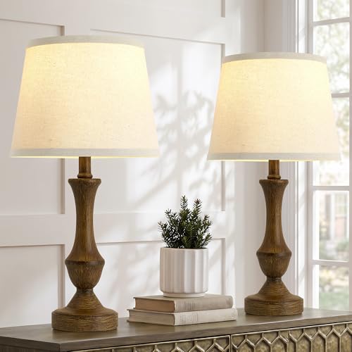 Table Lamp Set of 2 (Wood Grain / 19 in)