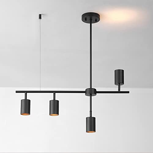 64000048 4 Light Adjustable Height Track Lighting (Black, Adjustable (4-Light))
