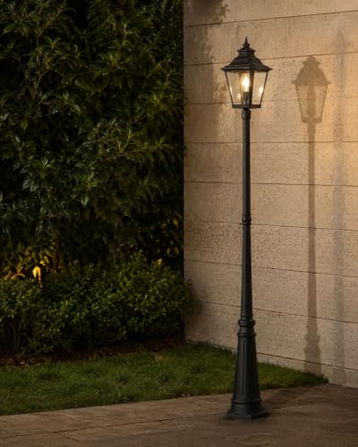 Large Outdoor Lamp Post Light with Warm Bulb (92" - Warm Bulb)