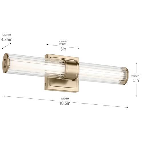Laurene LED Bath Bar Light (Fluted Glass / 18.5 inch / Champagne Bronze)