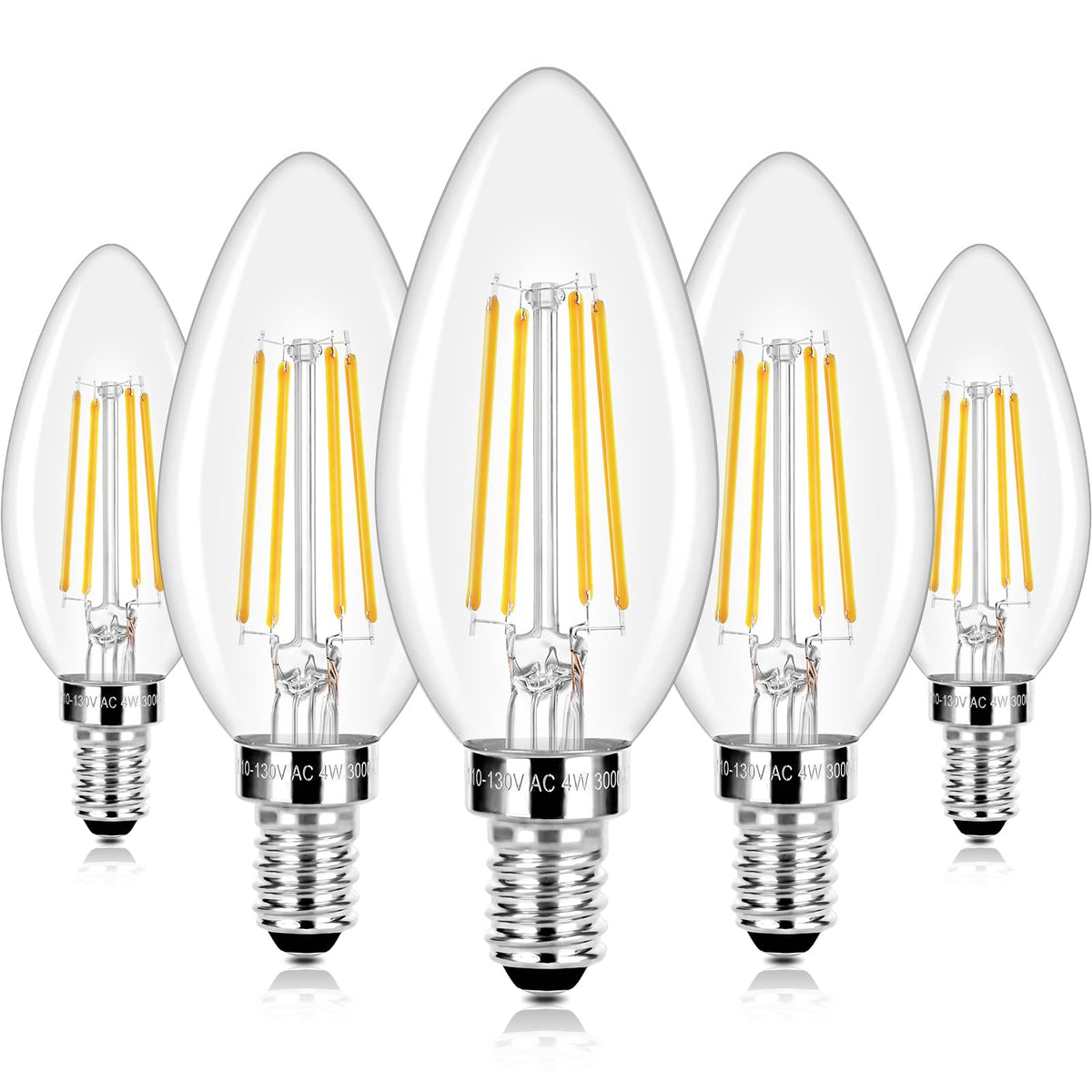 E12 LED Candelabra Bulbs 40 Watt Equivalent (3000k Soft White / ‎40W Equivalent)