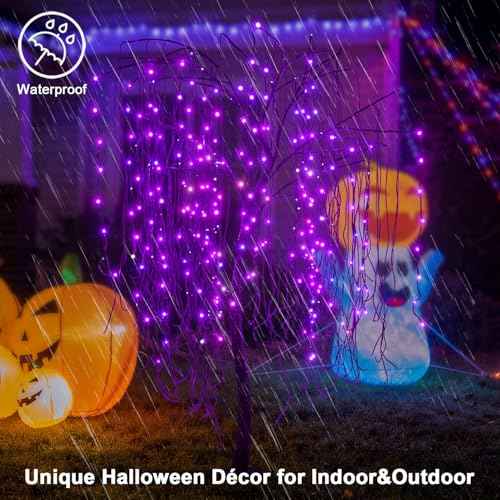 7 Feet Halloween Willow Tree with Spiders (Purple)