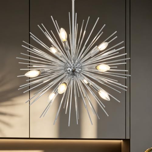 24in Modern Chrome Sputnik Chandelier Light Fixture 9 Light (Chrome / 24in)