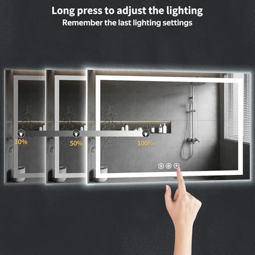 60"x30" LED Bathroom Mirror with Lights (Frontlit & Backlit / 60"L x 30"W)