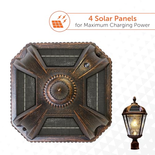Outdoor Solar Post Light (Single Lamp Only - Post Mount / Brushed Bronze)