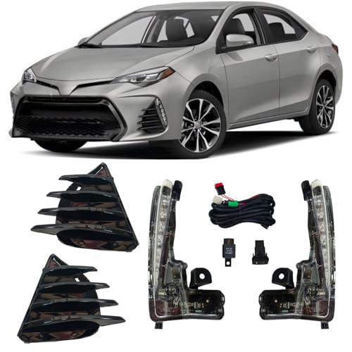 Fog Lights LED Front Fog Lamps Assembly Compatible with Toyota Corolla SE XSE 2017 2018 2019 LED Fog Lamp Kit Replacement for 8144002030 8143002030 AM (Fit for Corolla SE/XSE 2017-2019)