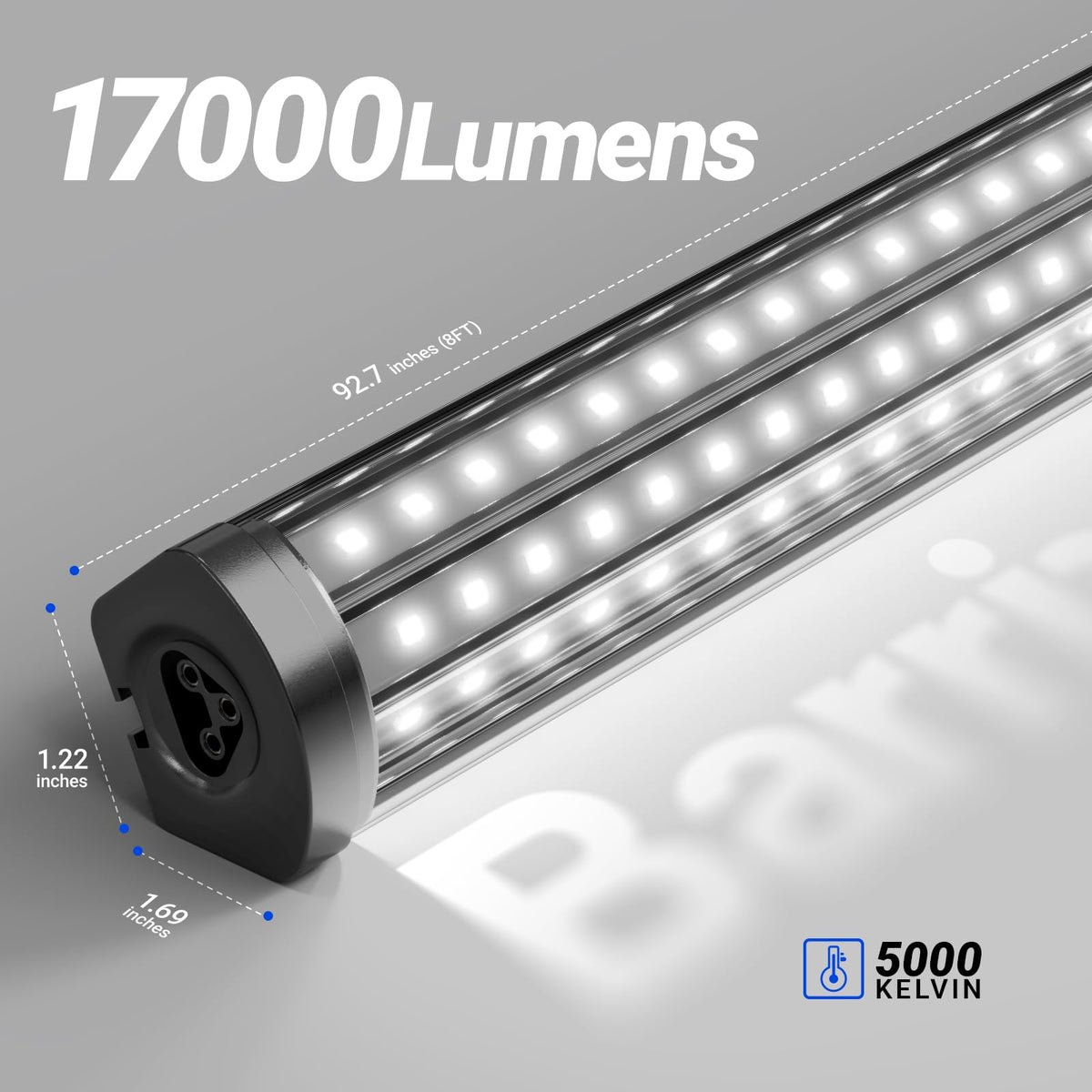 T8 LED Shop Lights 8FT (5000K-Black / 8ft-10 Packs)
