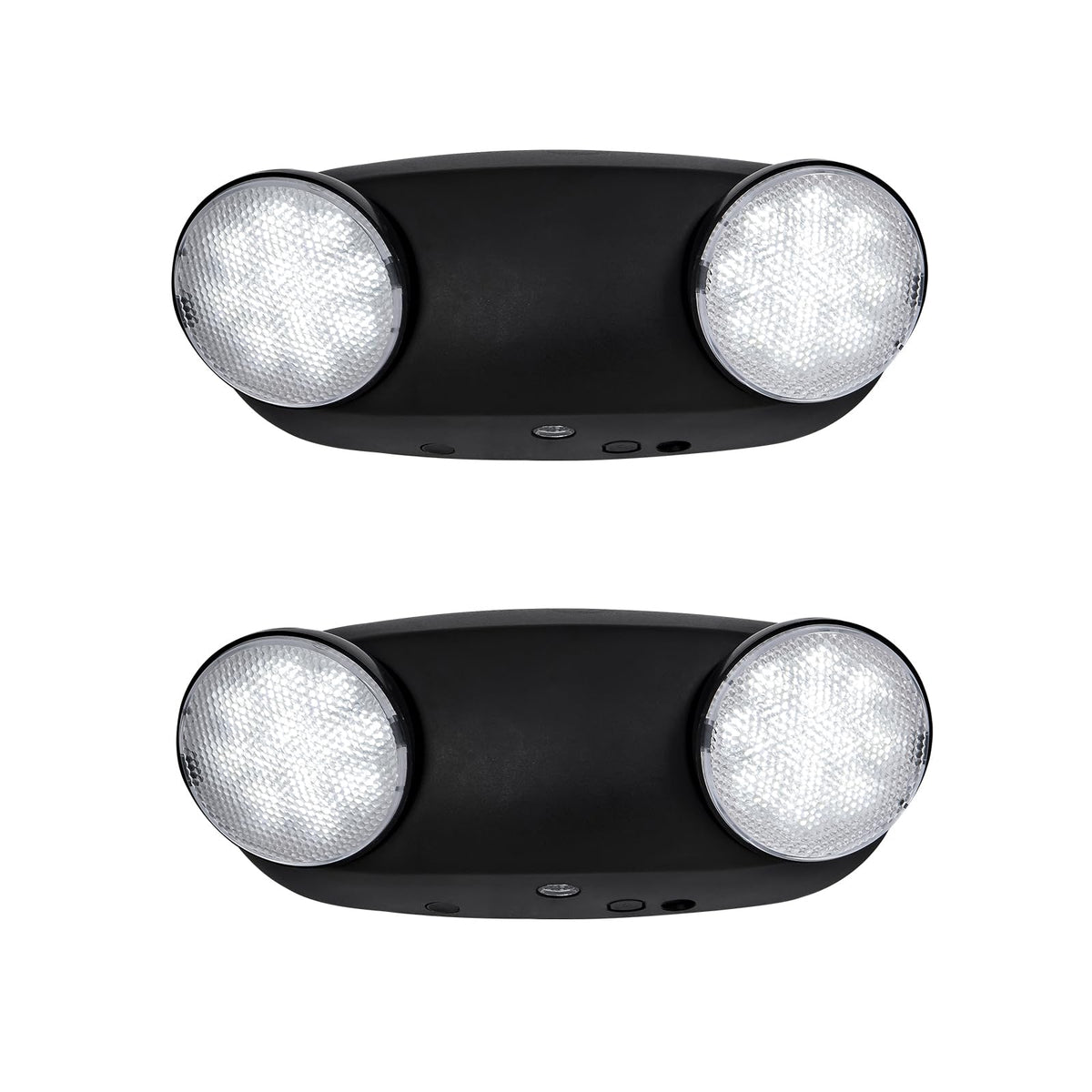 Emergency Lights with Battery Backup (2 Pack / Black)