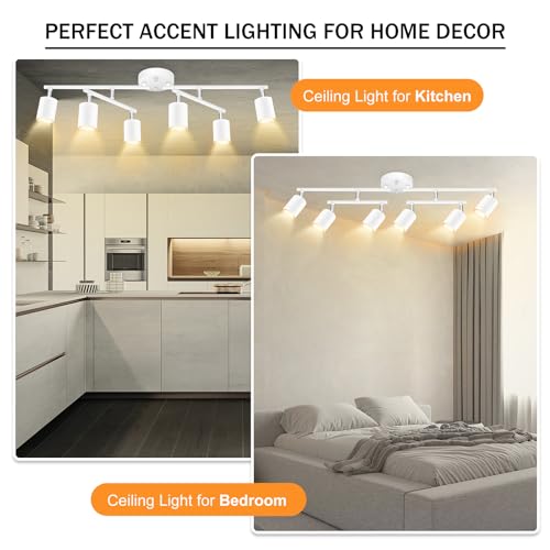 Track Lighting Fixture Ceiling (White / 29.9" 6 Light Track Light)