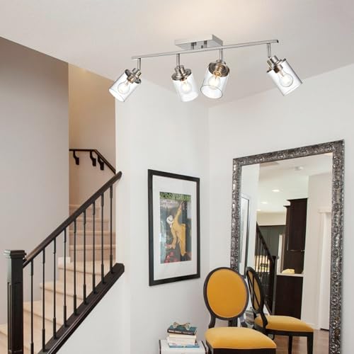4 Light Track Lighting Kit Brushed Nickel Track Lighting Fixtures (Brushed Nickel / 4 Light)