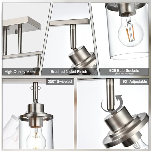 2 Light Track Lighting Kit Brushed Nickel Track Lighting Fixtures (Brushed Nickel / 2 Light)