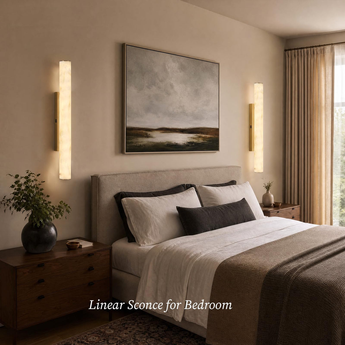 Artisan Alabaster Wall Sconces Set of 2 (Gold-36in-2Pcs)