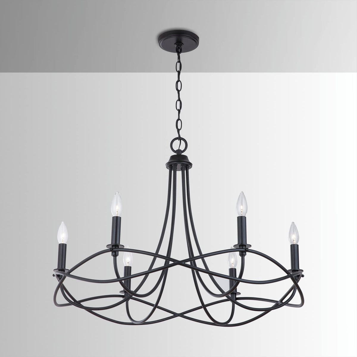 Capital Lighting 431661MB Sonnet Waving Metal Frame Candle Chandelier (6-Light)