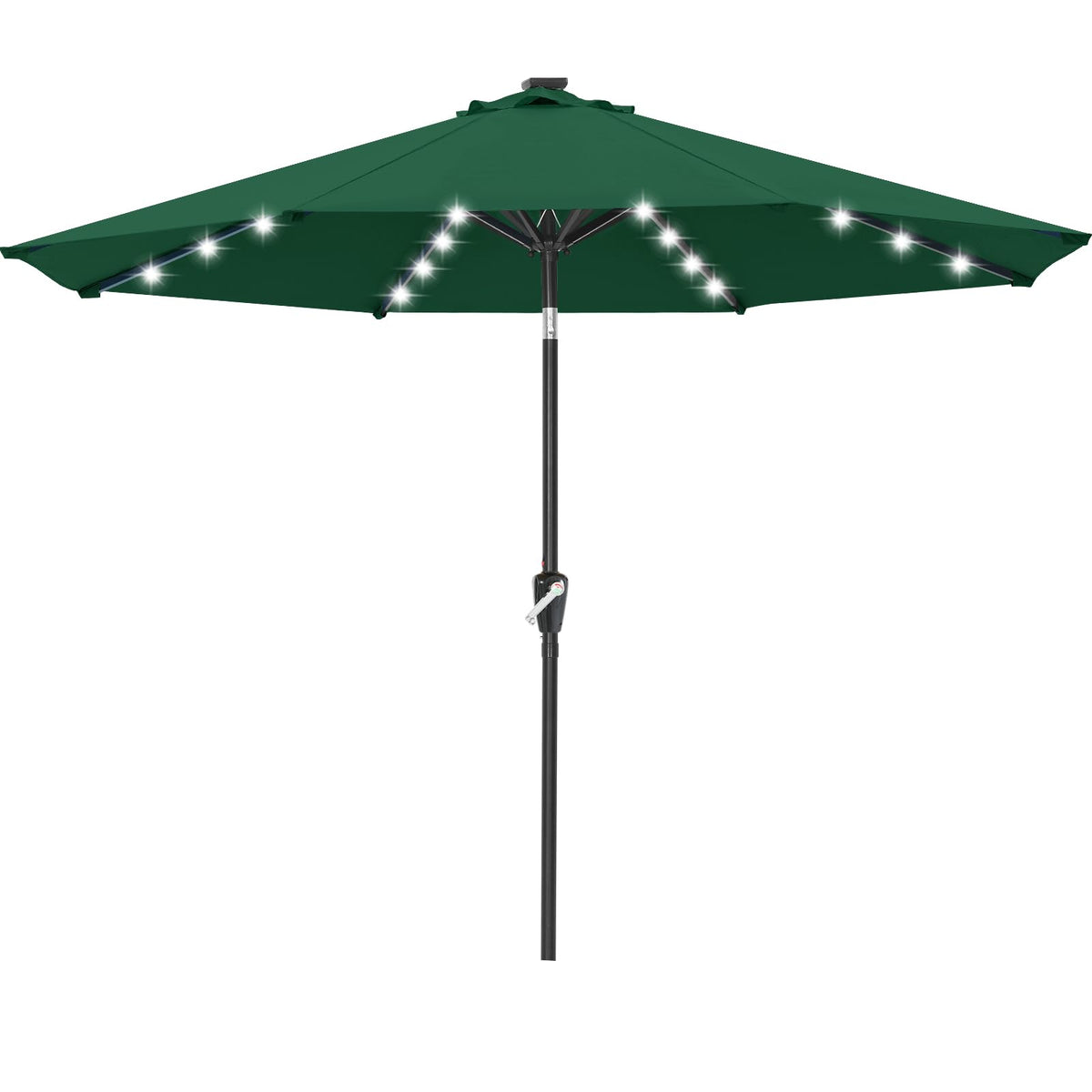 Solar Led Patio Umbrella with 32 Lights 11FT (LED Umbrella / 11ft / Deep Green)