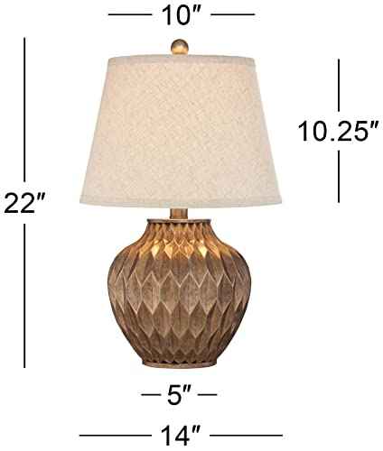Buckhead Warm Bronze Brown 22" High Table Lamps Set of 2 Geometric